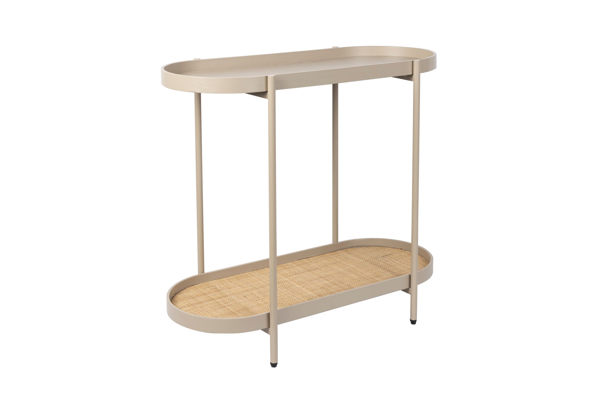 Amaya Beige Wood & Natural Rattan Console Table